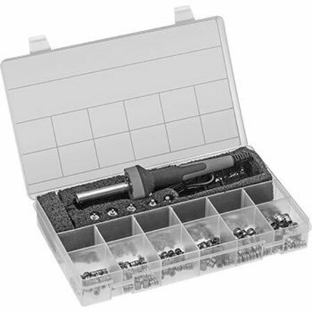 BSC PREFERRED Tapered Heat-Set Insert Assortment for Plastic with Installation Tools 255 Inserts 94454A100